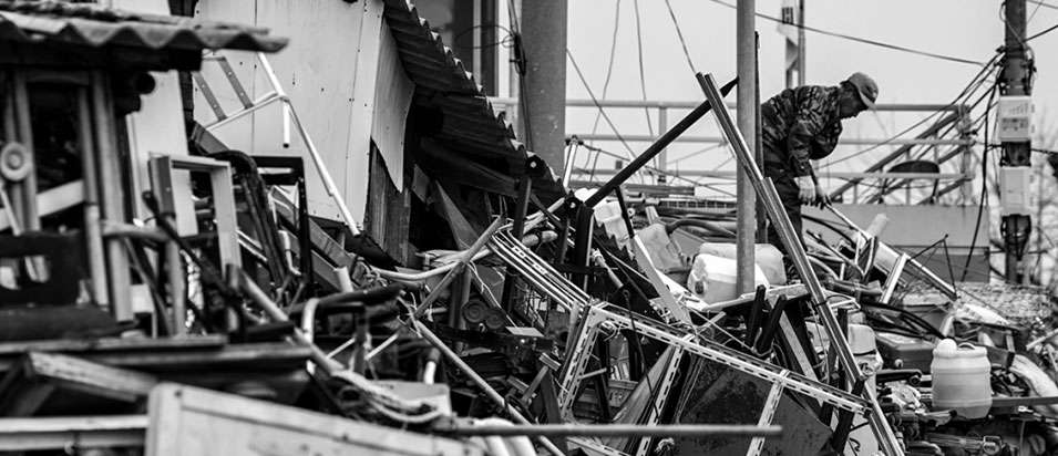 houses destroyed as aftermath of a calamity